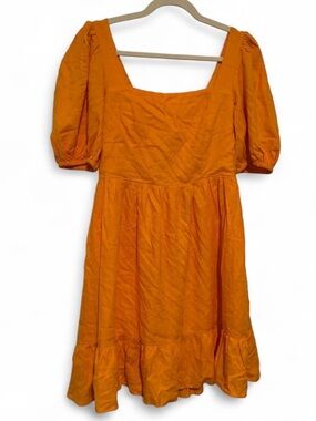 NWT Copper Key Marigold Puff Sleeve Tie-Back Dress M